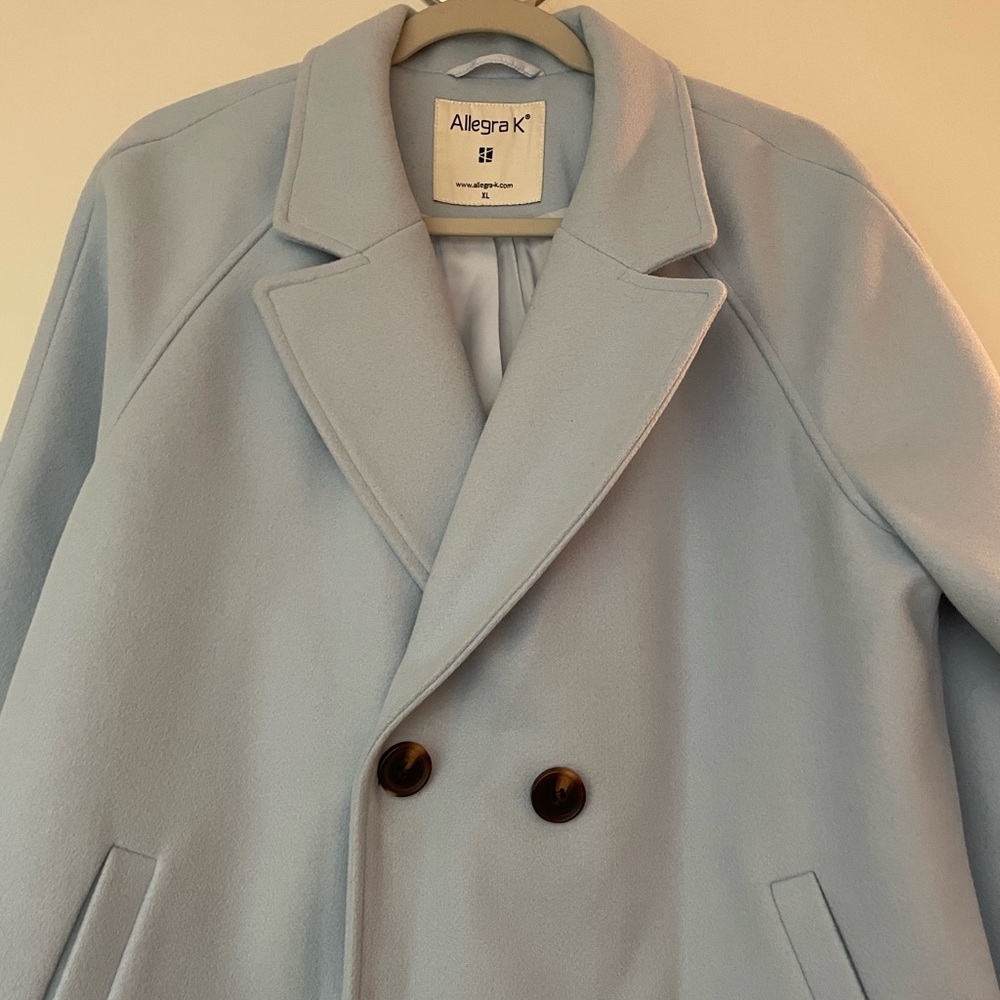 Allegra K Womens Light Blue Peacoat